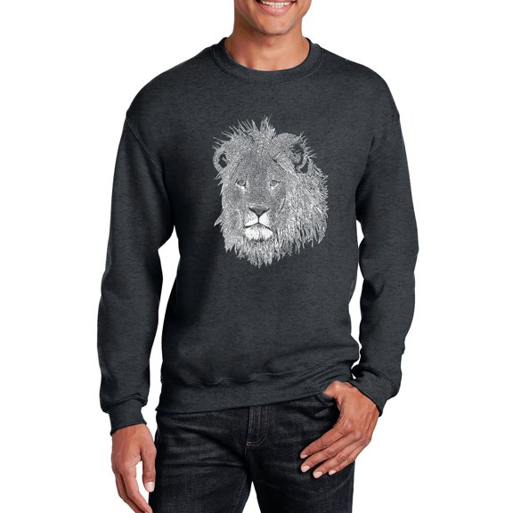 Men's Word Art Crewneck Sweatshirt - Lion