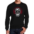 thumbnail image 1 of Men's Word Art Crewneck Sweatshirt - Music Notes Skull, 1 of 2