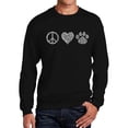 thumbnail image 1 of Men's Word Art Crewneck Sweatshirt - Peace Love Cats, 1 of 2