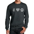 thumbnail image 1 of Men's Word Art Crewneck Sweatshirt - Peace Love Dogs, 1 of 2