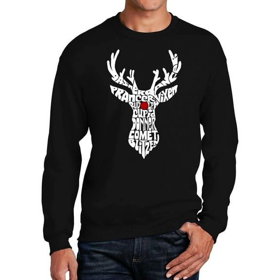 Men's Word Art Crewneck Sweatshirt - Santa's Reindeer