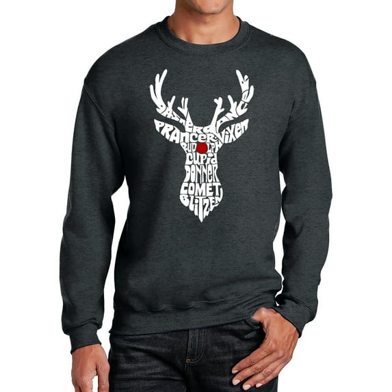 Men's Word Art Crewneck Sweatshirt - Santa's Reindeer
