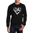 thumbnail image 1 of Men's Word Art Crewneck Sweatshirt - Script Love Heart, 1 of 2