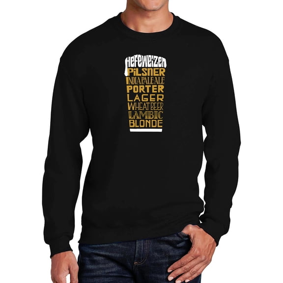 Men's Word Art Crewneck Sweatshirt - Styles of Beer