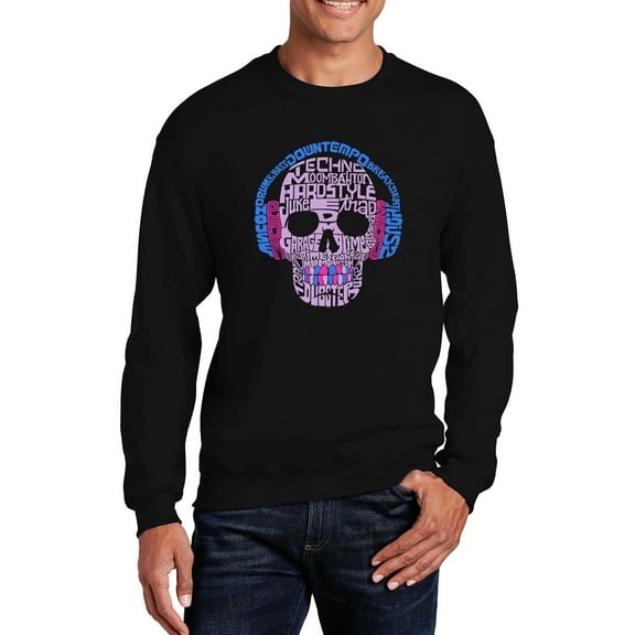 Men's Word Art Crewneck Sweatshirt - Styles of EDM Music