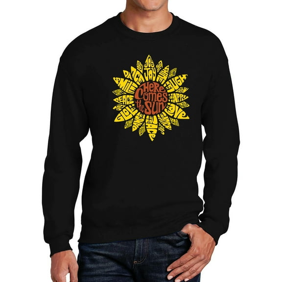 Men's Word Art Crewneck Sweatshirt - Sunflower