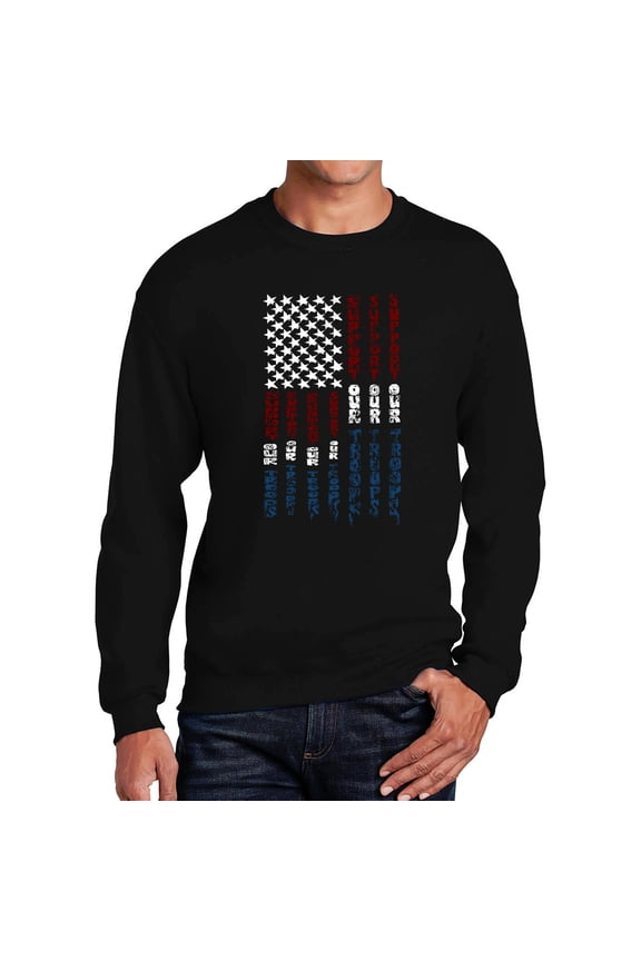 Men's Word Art Crewneck Sweatshirt - Support our Troops