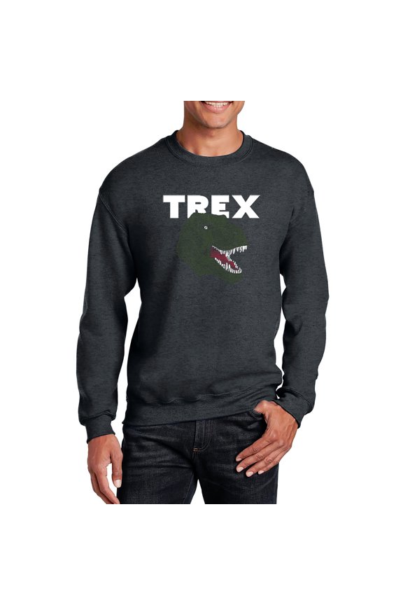 Men's Word Art Crewneck Sweatshirt - T-Rex Head