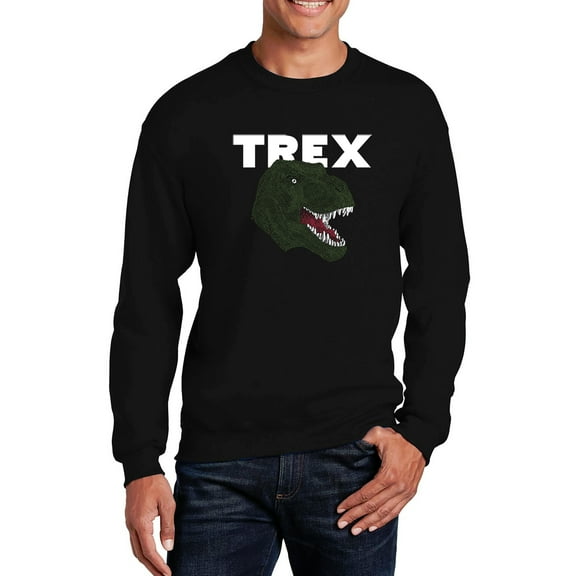 Men's Word Art Crewneck Sweatshirt - T-Rex Head