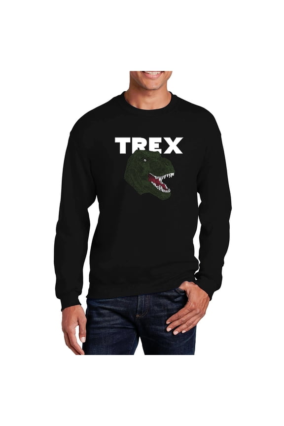 Men's Word Art Crewneck Sweatshirt - T-Rex Head