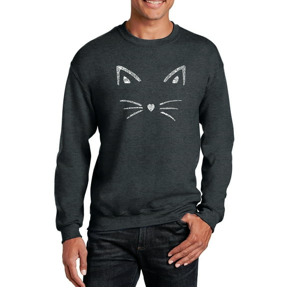 Men's Word Art Crewneck Sweatshirt - Whiskers