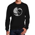 thumbnail image 1 of Men's Word Art Crewneck Sweatshirt - Yin Yang Cat, 1 of 2