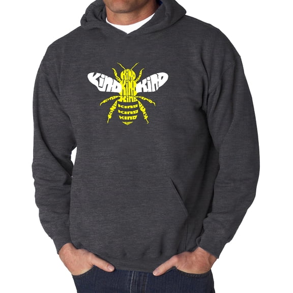 Men's Word Art Hooded Sweatshirt - Bee Kind