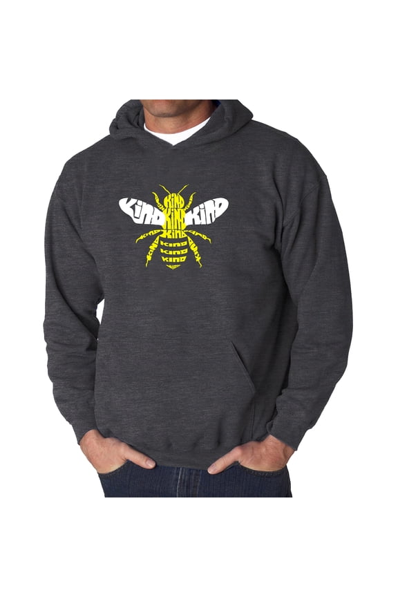 Men's Word Art Hooded Sweatshirt - Bee Kind