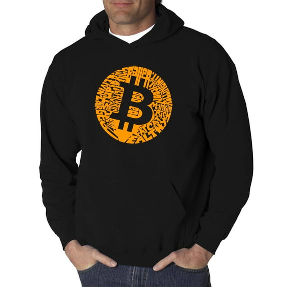Men's Word Art Hooded Sweatshirt - Bitcoin
