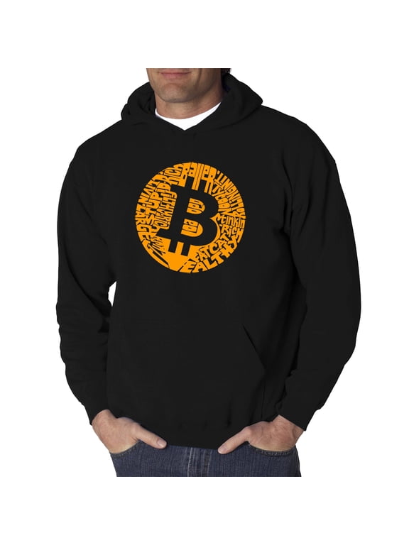 Men's Word Art Hooded Sweatshirt - Bitcoin