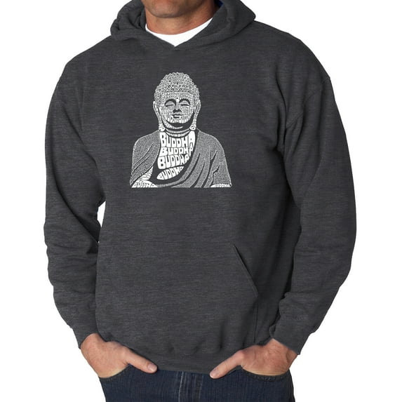 Men's Word Art Hooded Sweatshirt - Buddha