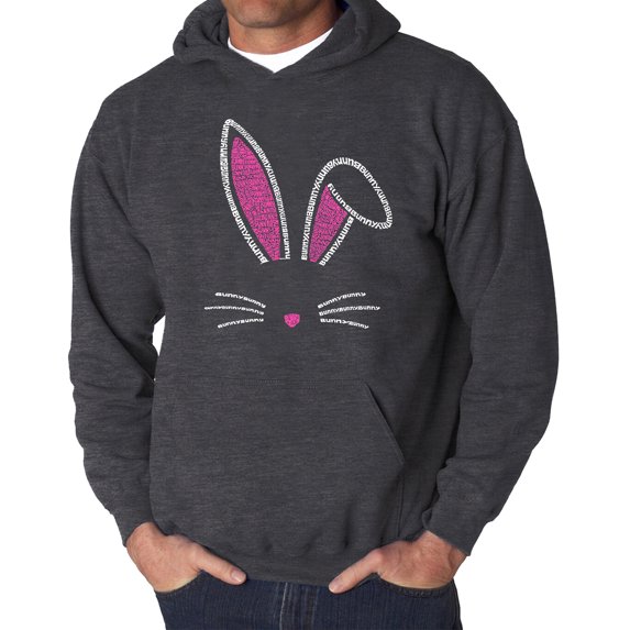 Men's Word Art Hooded Sweatshirt - Bunny Ears