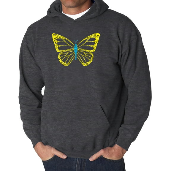 Men's Word Art Hooded Sweatshirt - Butterfly