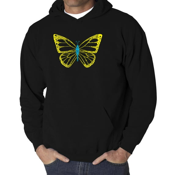 Men's Word Art Hooded Sweatshirt - Butterfly