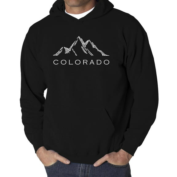 Men's Word Art Hooded Sweatshirt - Colorado Ski Towns