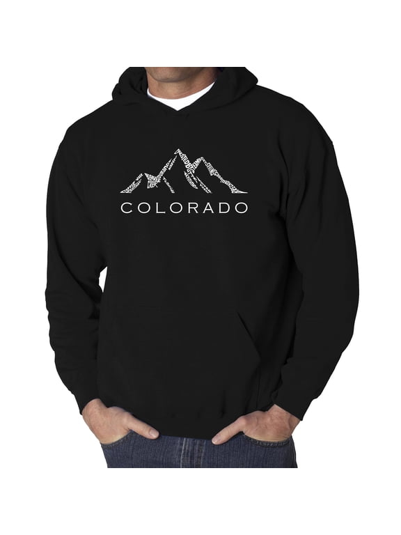 Men's Word Art Hooded Sweatshirt - Colorado Ski Towns