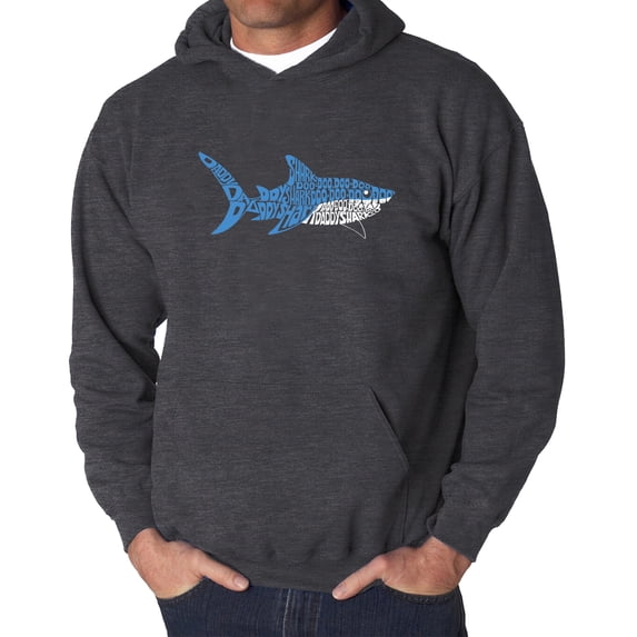 Men's Word Art Hooded Sweatshirt - Daddy Shark