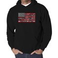 thumbnail image 1 of Men's Word Art Hooded Sweatshirt - Fireworks American Flag, 1 of 2