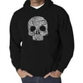 thumbnail image 1 of Men's Word Art Hooded Sweatshirt - Flower Skull, 1 of 2
