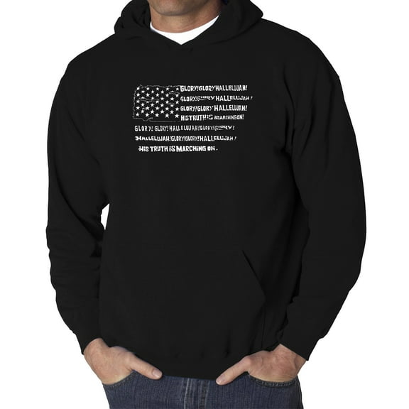 Men's Word Art Hooded Sweatshirt - Glory Hallelujah Flag