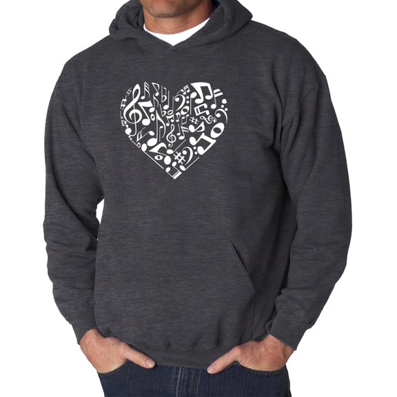 Men's Word Art Hooded Sweatshirt - Heart Notes