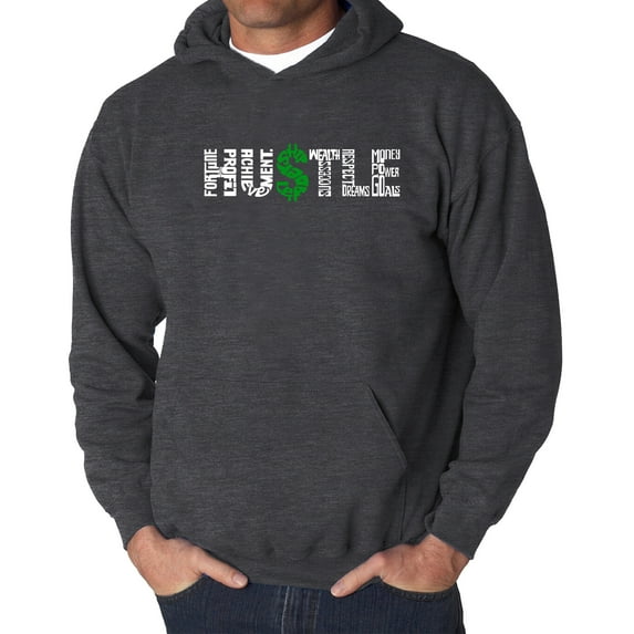 Men's Word Art Hooded Sweatshirt - Hustle
