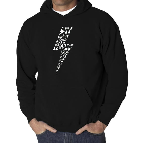Men's Word Art Hooded Sweatshirt - Lightning Bolt