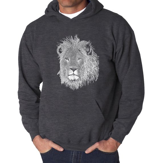 Men's Word Art Hooded Sweatshirt - Lion
