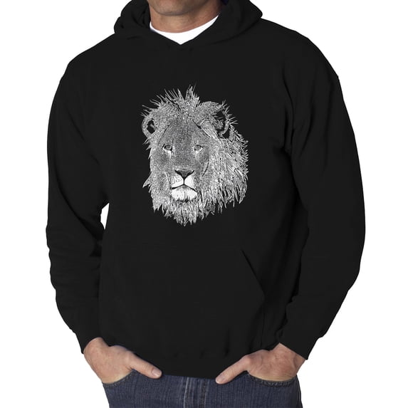 Men's Word Art Hooded Sweatshirt - Lion