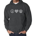thumbnail image 1 of Men's Word Art Hooded Sweatshirt - Peace Love Cats, 1 of 2