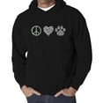 thumbnail image 1 of Men's Word Art Hooded Sweatshirt - Peace Love Cats, 1 of 2