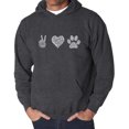 thumbnail image 1 of Men's Word Art Hooded Sweatshirt - Peace Love Dogs, 1 of 2