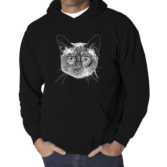 Men's Word Art Hooded Sweatshirt - Siamese Cat