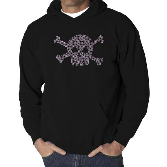 Men's Word Art Hooded Sweatshirt - XOXO Skull