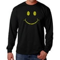 thumbnail image 1 of Men's Word Art Long Sleeve T-shirt - Be Happy Smiley Face, 1 of 2