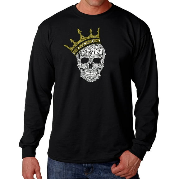 Men's Word Art Long Sleeve T-shirt - Brooklyn Crown