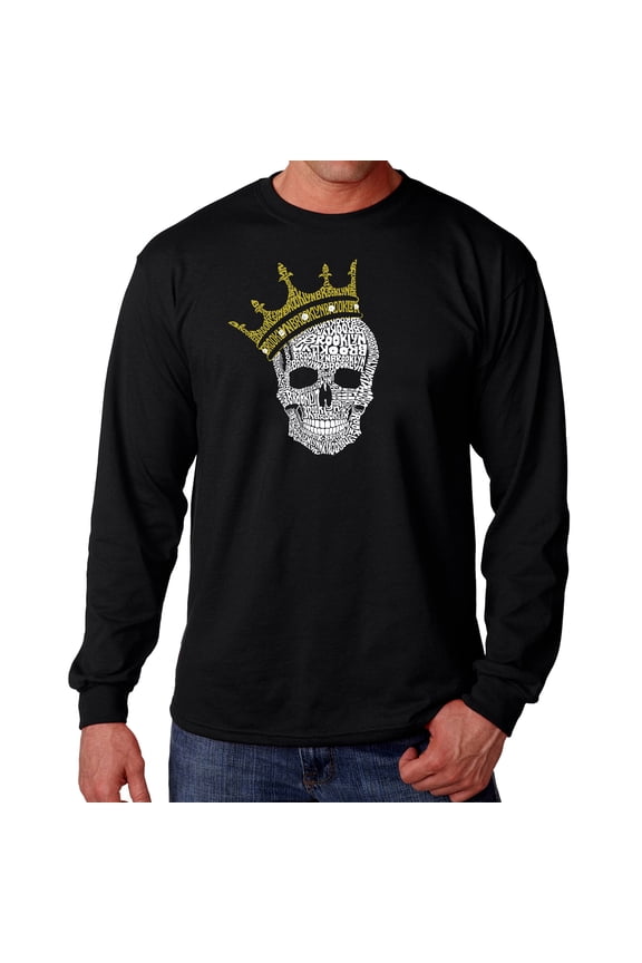 Men's Word Art Long Sleeve T-shirt - Brooklyn Crown