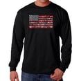thumbnail image 1 of Men's Word Art Long Sleeve T-shirt - Fireworks American Flag, 1 of 2