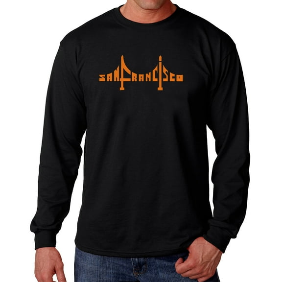Men's Word Art Long Sleeve T-shirt - San Francisco Bridge