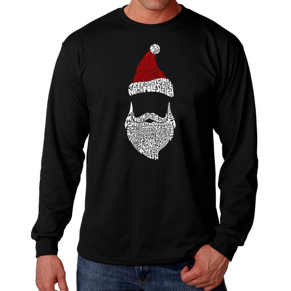 Men's Word Art Long Sleeve T-shirt - Santa Claus