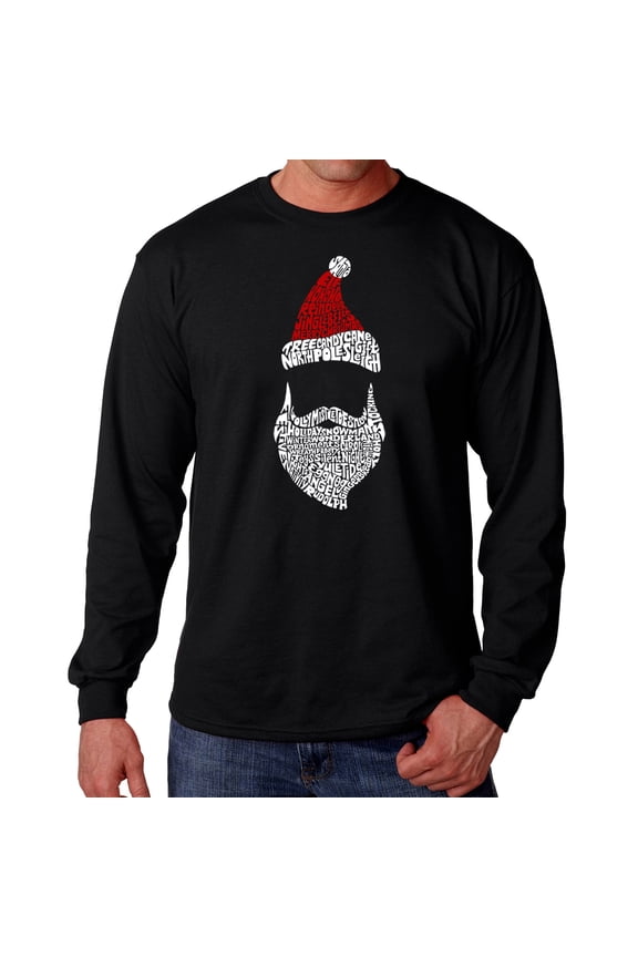Men's Word Art Long Sleeve T-shirt - Santa Claus
