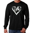 thumbnail image 1 of Men's Word Art Long Sleeve T-shirt - Script Love Heart, 1 of 2