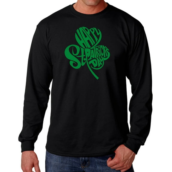 Men's Word Art Long Sleeve T-shirt - St. Patrick's Day Shamrock