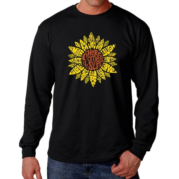 Men's Word Art Long Sleeve T-shirt - Sunflower